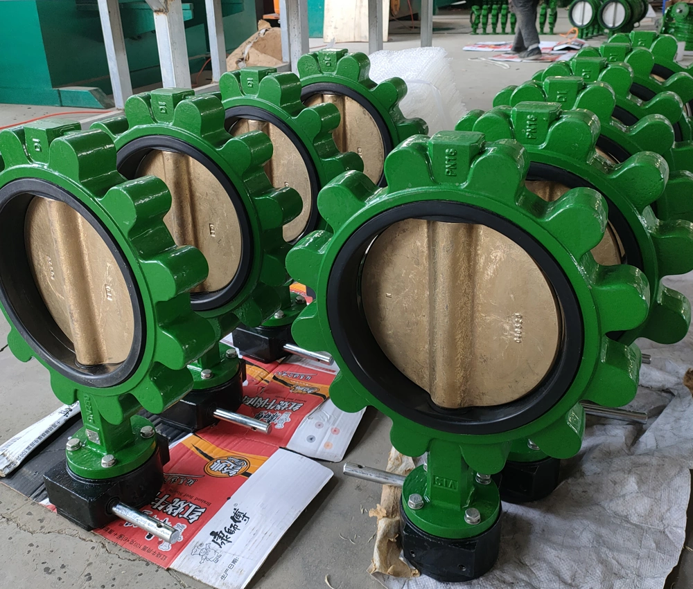 China Lug Wafer Butterfly Valve Ductile Iron Body PTFE EPDM Seat BS5163 F4 F5 Awwac Hand Wheel Actuated