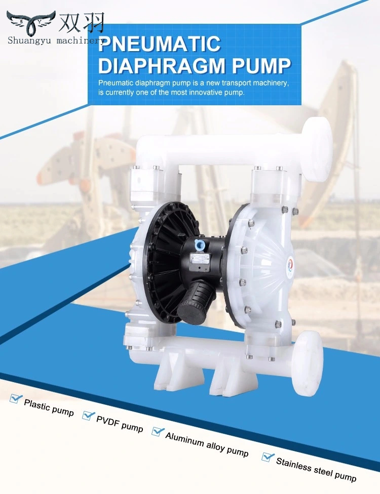 PP Body PTFE Diaphragm 2inch Pneumatic Diaphragm Pump
