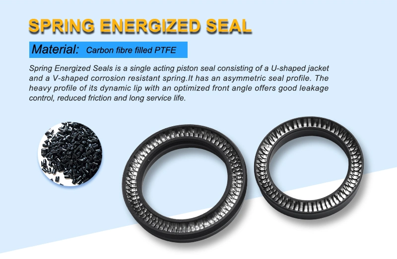 PTFE +Carbon Spring Energized Seals Auto Pump Valve Hydraulic Seal